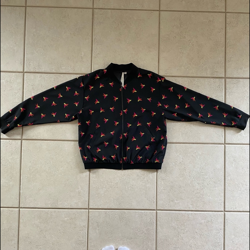 Hummingbird black bomber jacket